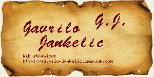 Gavrilo Jankelić vizit kartica